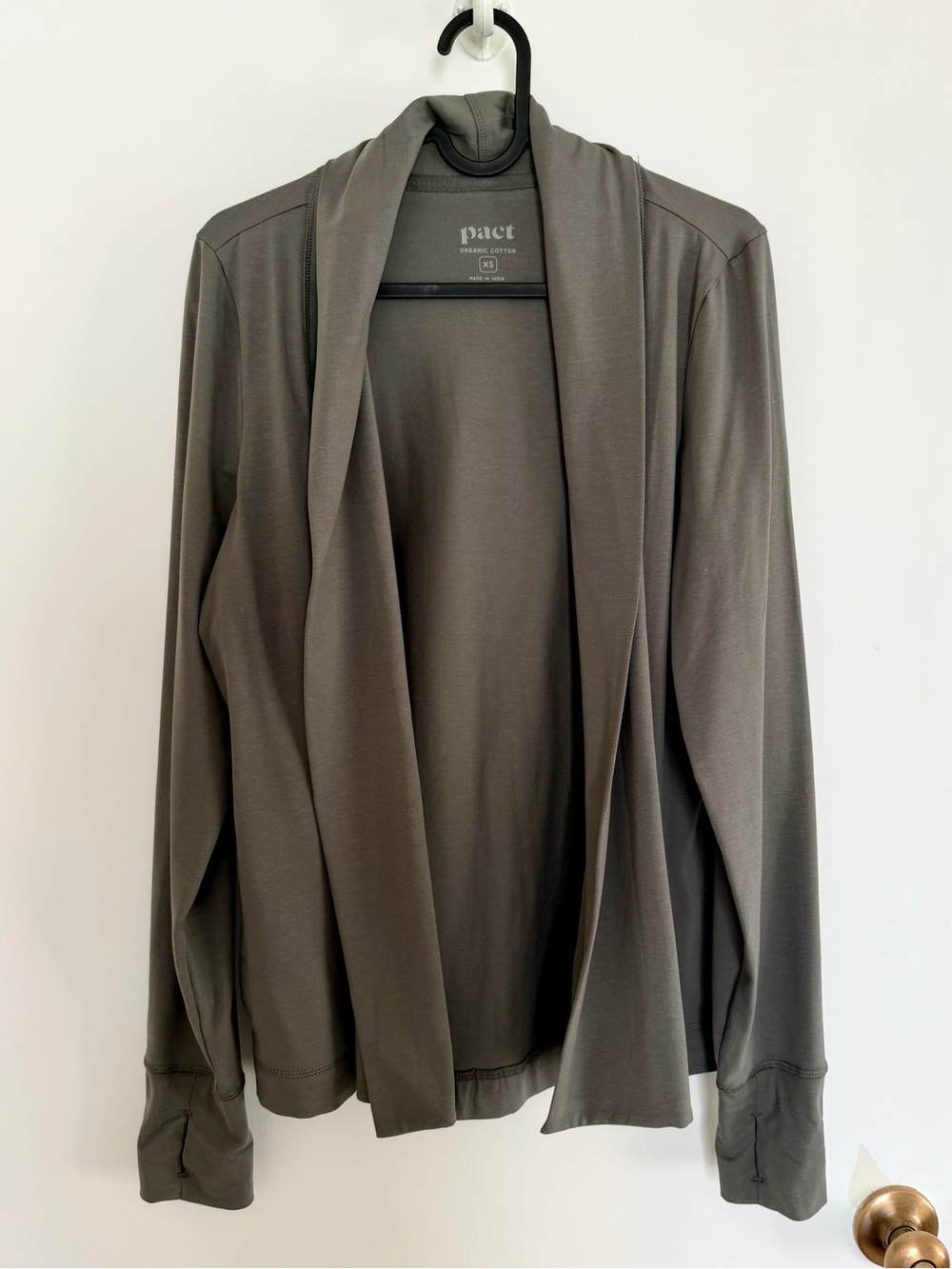 NWT Pact Castor Green Luxe Essential Swing Cardigan - Organic Cotton